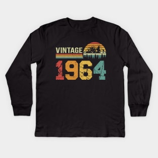 Vintage 1964 60th Birthday Gift Classic Distressed Kids Long Sleeve T-Shirt